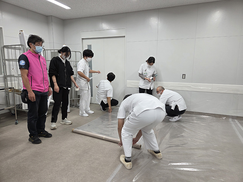 施設設備の養生の様子